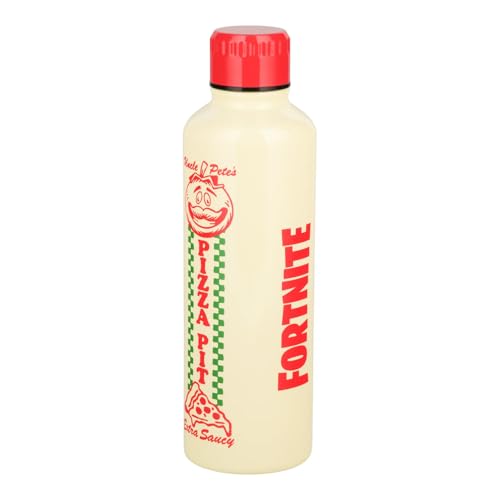 Paladone Fortnite Pizza Pit Edelstahlflasche 500ml Schraubverschluss