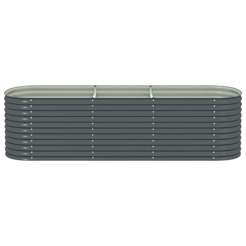 vidaXL Hochbeet 320x80x81 cm Pflanzkasten Grau Stahl