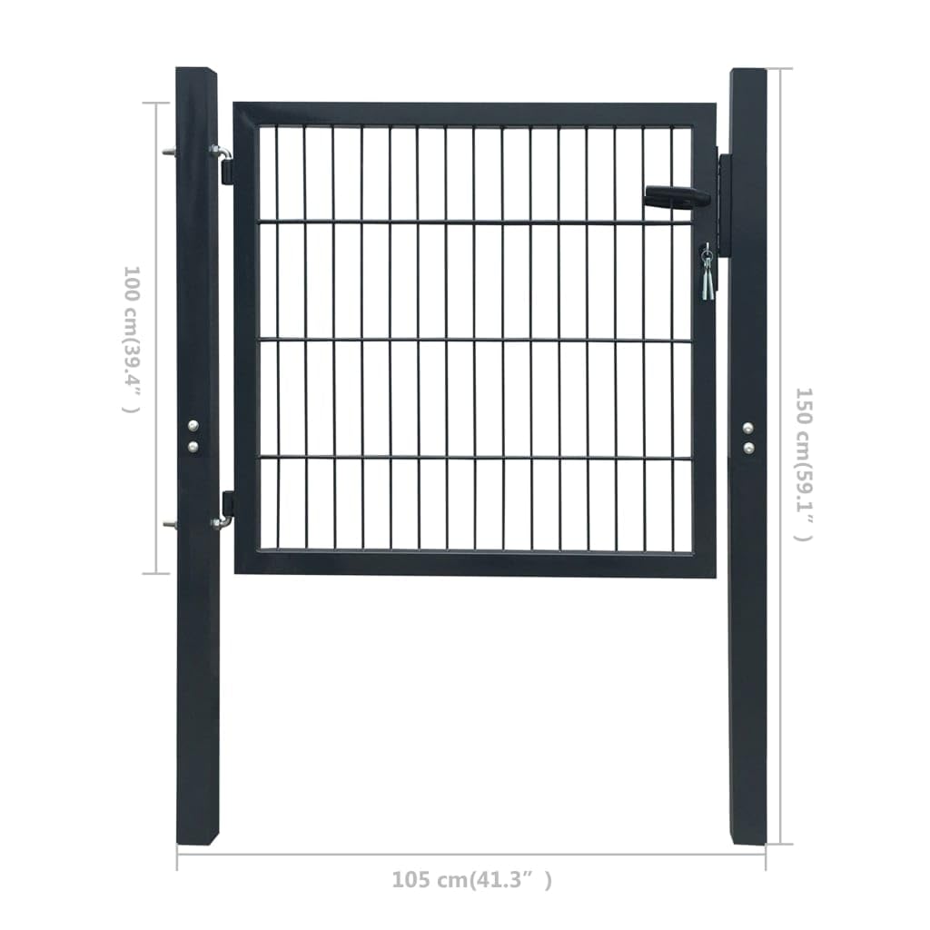 vidaXL Heim & Garten Zauntor Stahl Anthrazit 100x100 cm