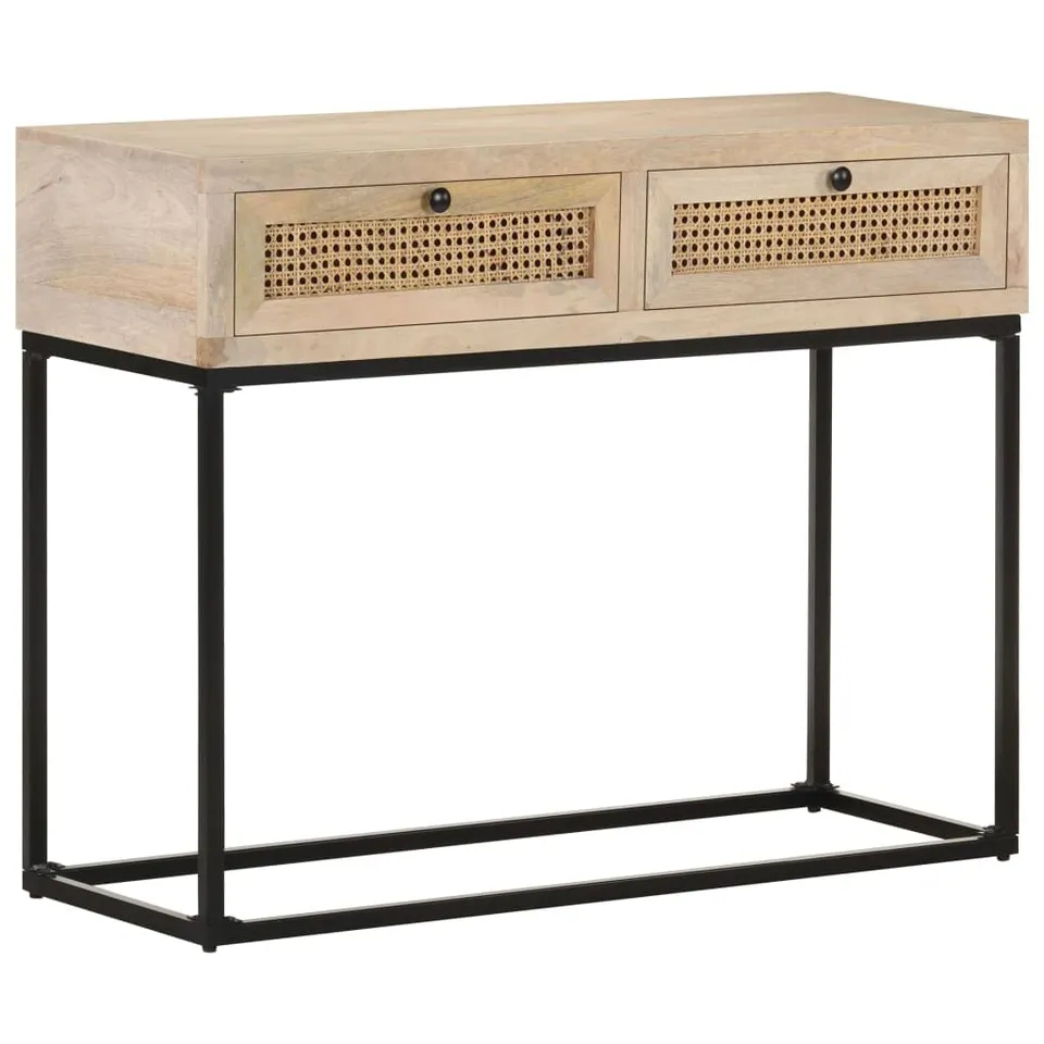 vidaXL Möbel Konsolentisch Mangoholz 100x35x76cm Schubladen