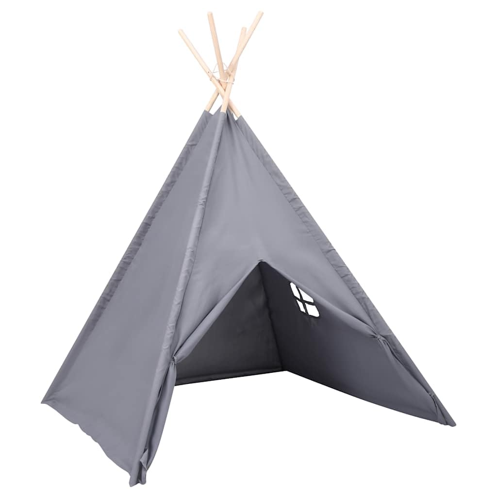 vidaXL Tipi-Zelt Grau 120x120x150 cm mit Tasche
