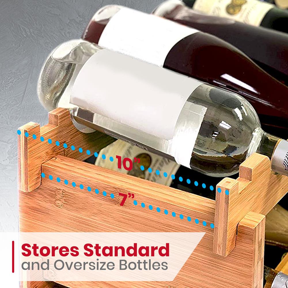 Serenelife Storage Weinregal Bambus 36 Flaschen 4 Ebenen