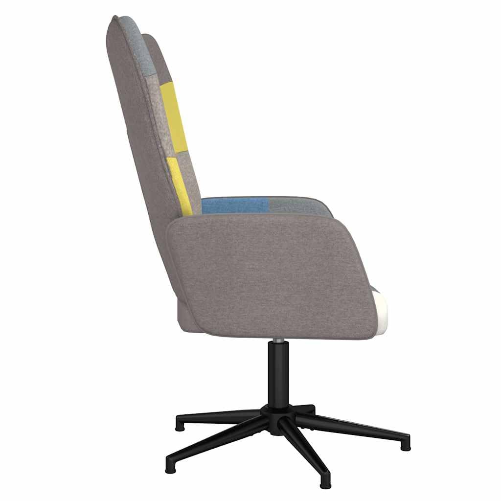 vidaXL Relaxsessel Patchwork Stoff Drehsessel Grau Schwarz