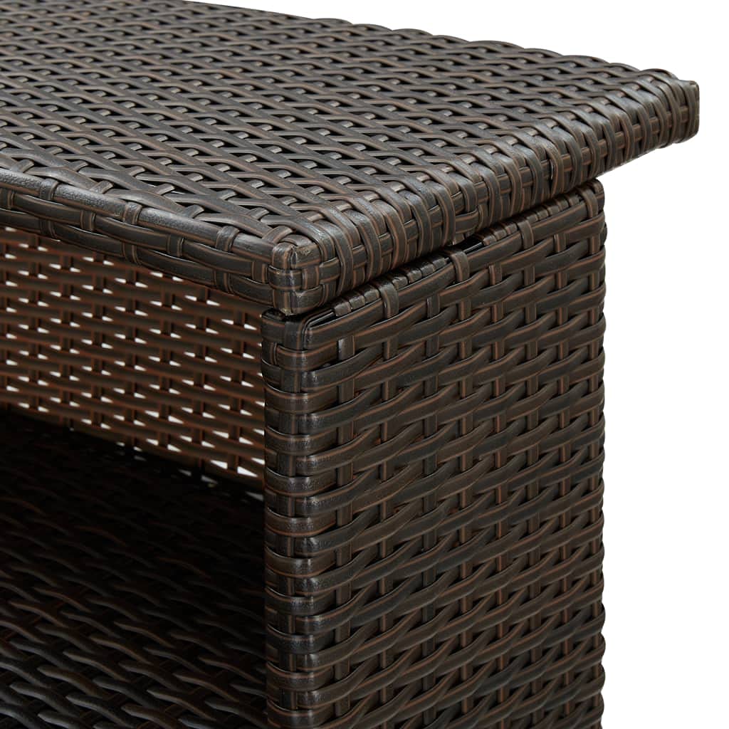 vidaXL Gartenbar-Set 3-TLG Poly Rattan Braun mit Kissen
