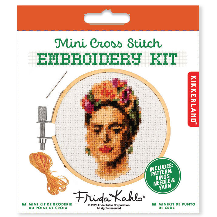 Kikkerland Crafters Frida Mini Cross Stitch Stickset