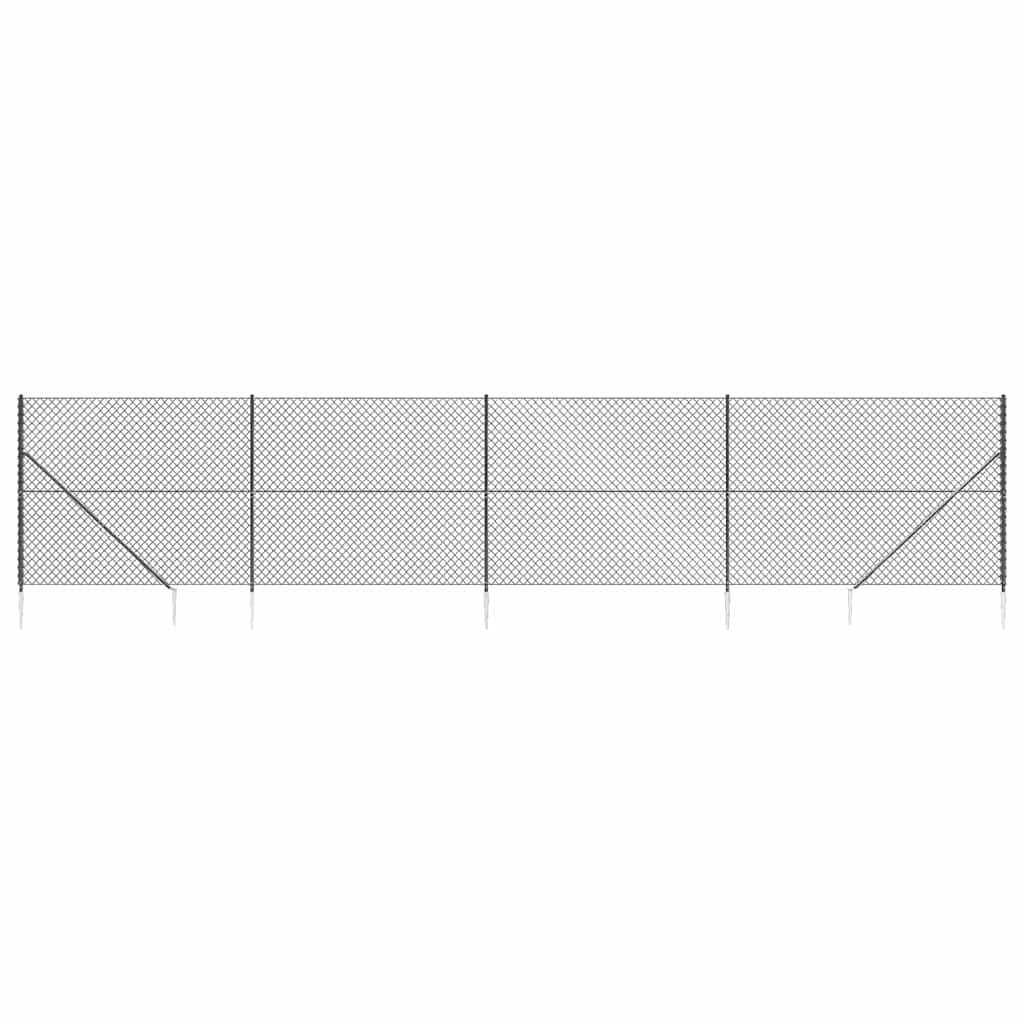 vidaXL Maschendrahtzaun Anthrazit Stahl PVC Drahtzaun Wildzaun