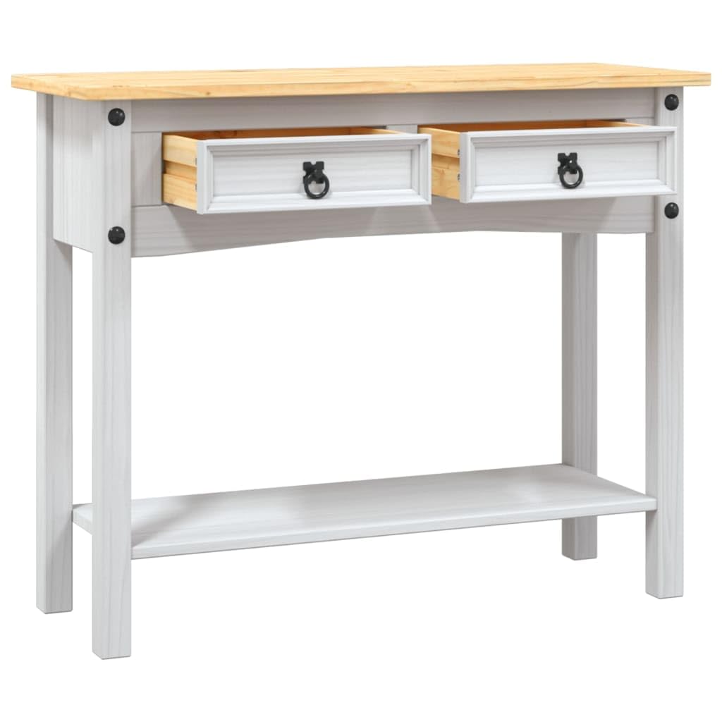 vidaXL Möbel Corona Konsolentisch 90 cm weiß Kiefernholz