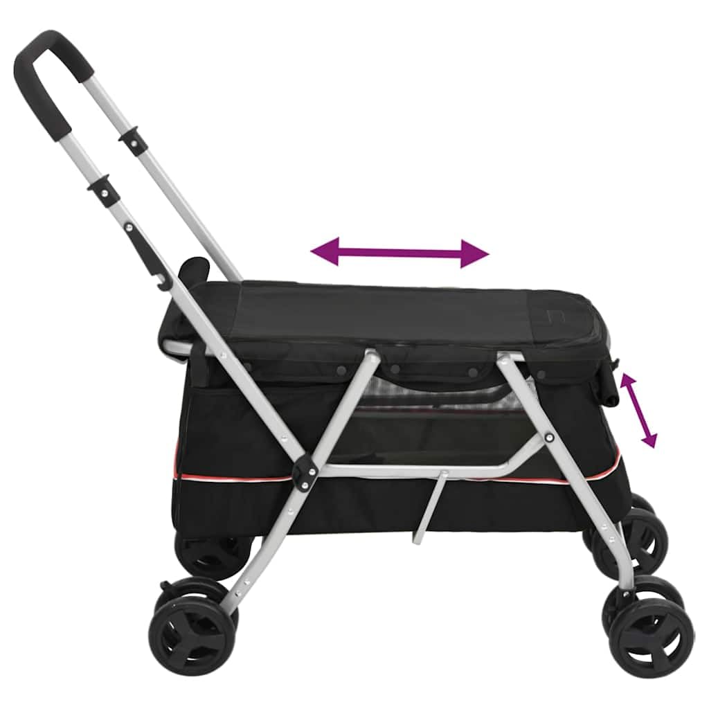 vidaXL Hundewagen faltbar schwarz 100x49x96 cm Leinenstoff