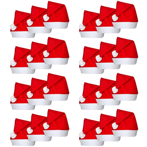 vidaXL Heim & Garten Weihnachtsmütze Bommel Rot 24er Set