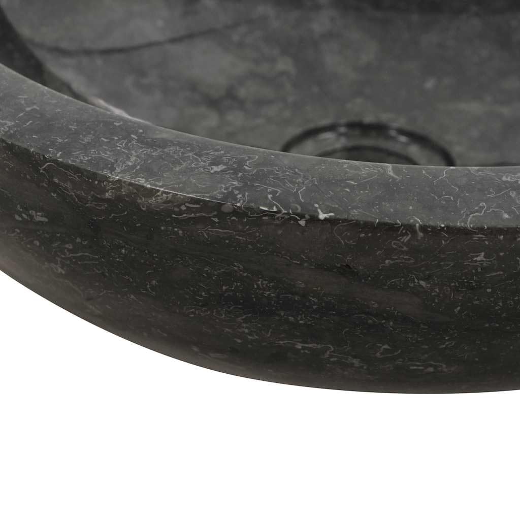 vidaXL Heimwerker Waschbecken Marmor Schwarz 40x12 cm