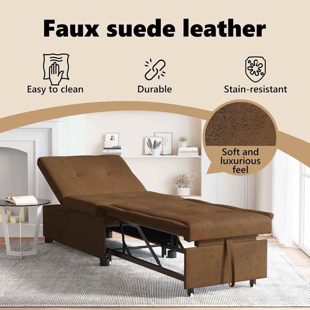 vidaXL Möbel Schlafsofa 194x67x82 Braun Stoff ausziehbar