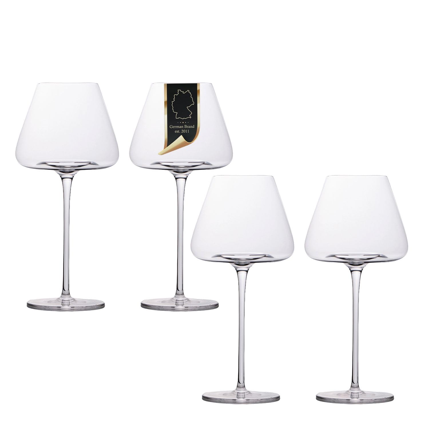 Intirilife Weinglas Kristallglas 600 ml 2er Set Stoßfest