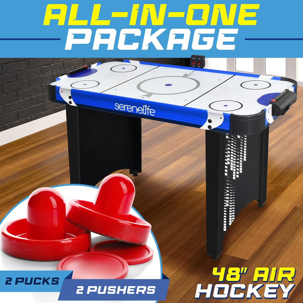 Serenelife Game Tables Airhockeytisch 48 Zoll Weiß LED