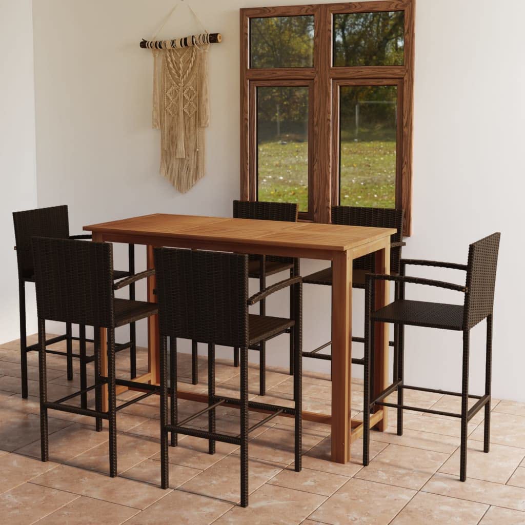 vidaXL Heim & Garten Gartenbar-Set 7-tlg braun Akazie