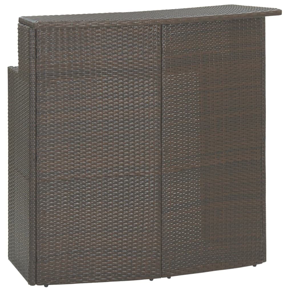 vidaXL Gartenbar-Set 3-tlg. Poly Rattan braun mit Kissen