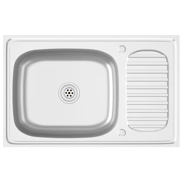 vidaXL Spüle Abtropffläche 800x500x155mm Edelstahl
