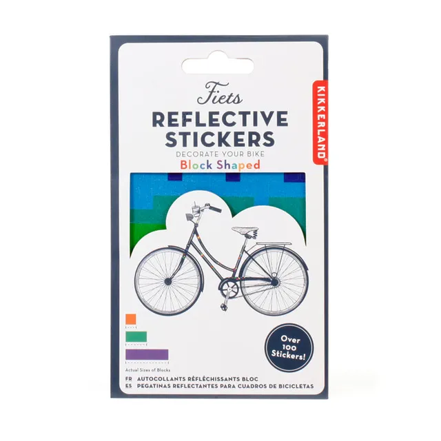 Kikkerland Fiets Rainbow Blocks Fahrradaufkleber reflektierend