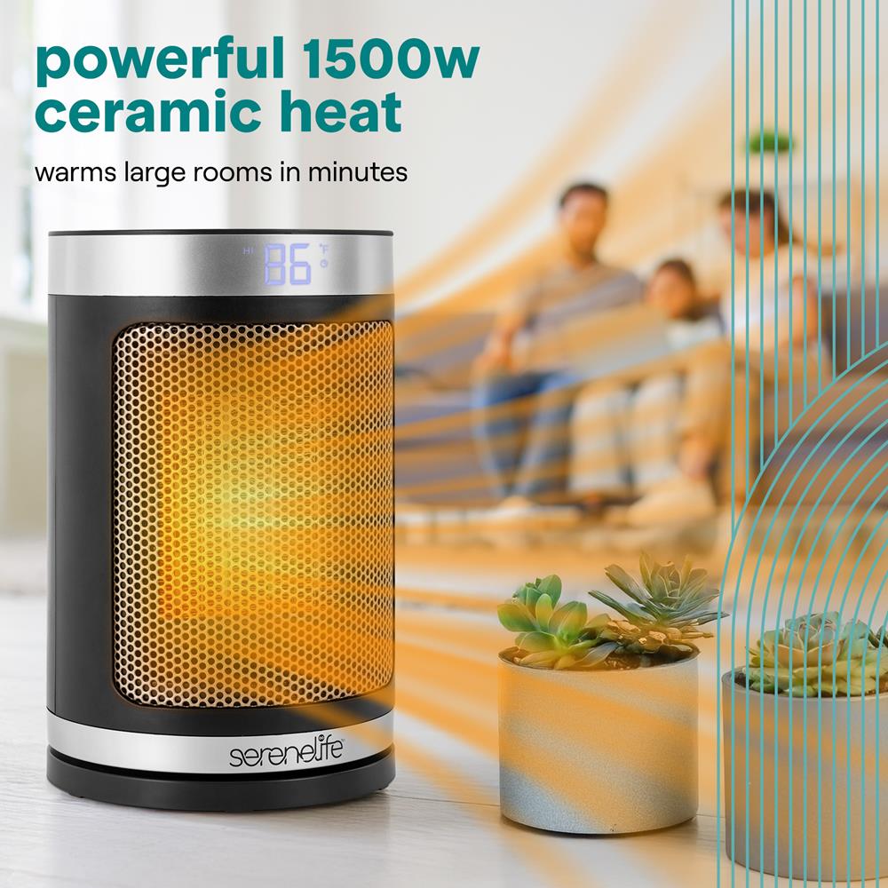 Serenelife Heater Heizlüfter schwarz 1500W PTC WiFi