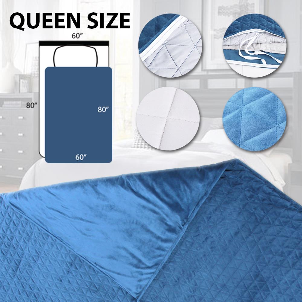 Serenelife Gewichtsdecke Therapiedecke 9kg Navy waschbar