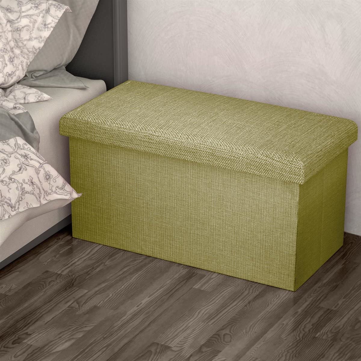 Intirilife Sitzbank Frühlings Grün 78x38x38 faltbar Stauraum