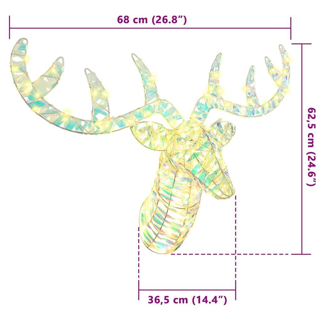 vidaXL Rentier mit Schlitten LED Deko warmweiß 68x36,5x62,5