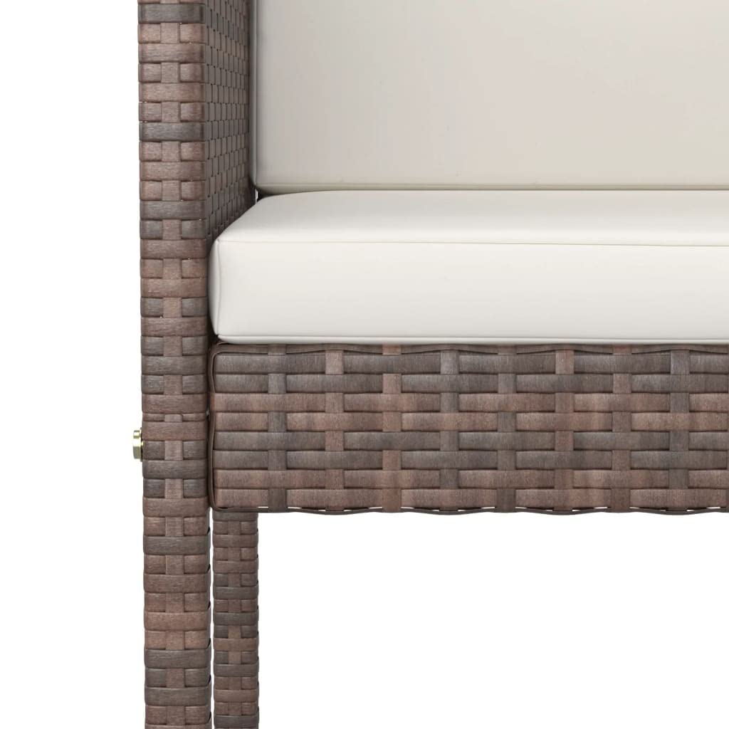 vidaXL Gartenbar-Set 5-tlg. Rattan Bar Braun mit Kissen