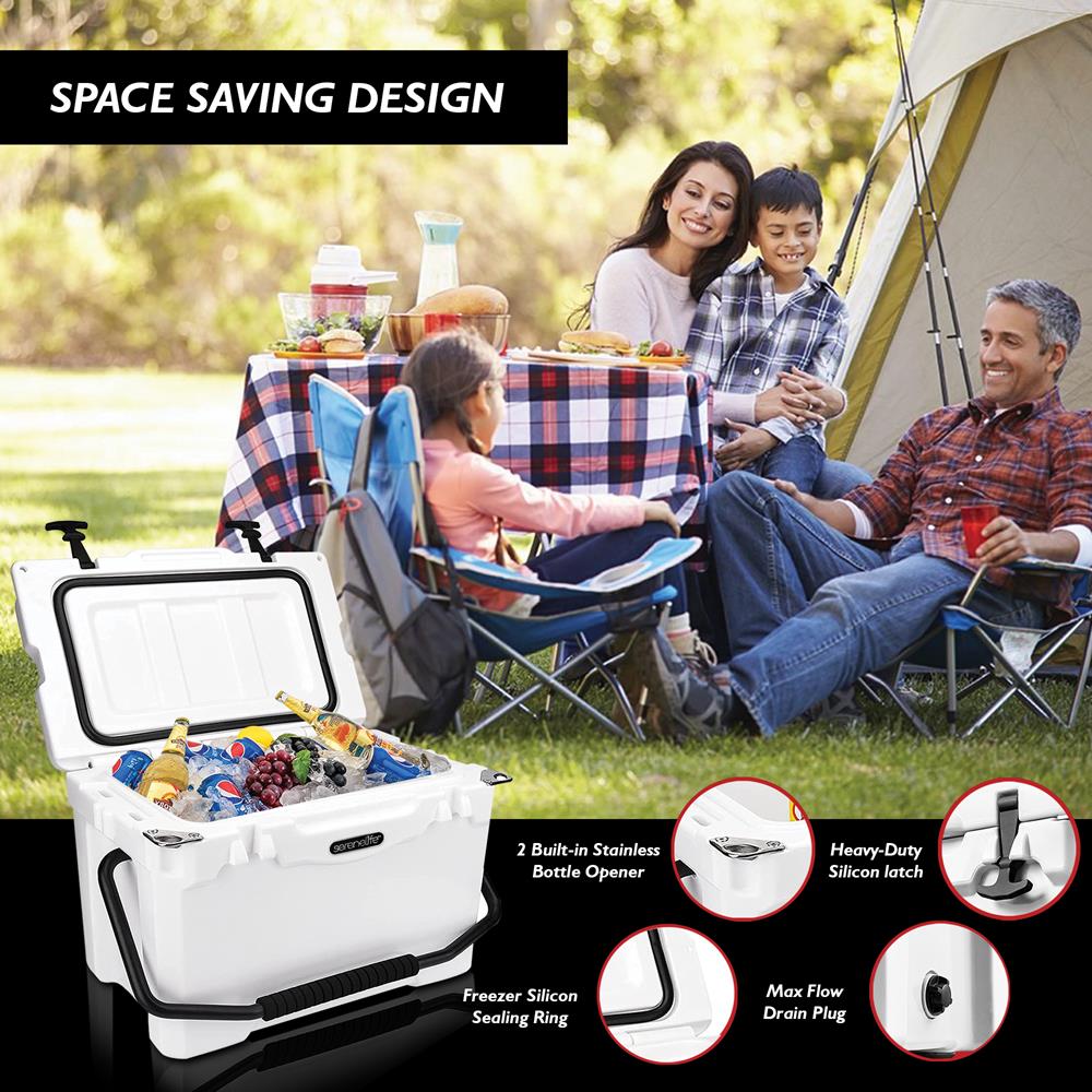 Serenelife Camping Kühlbox 25 Qt für 63 Dosen