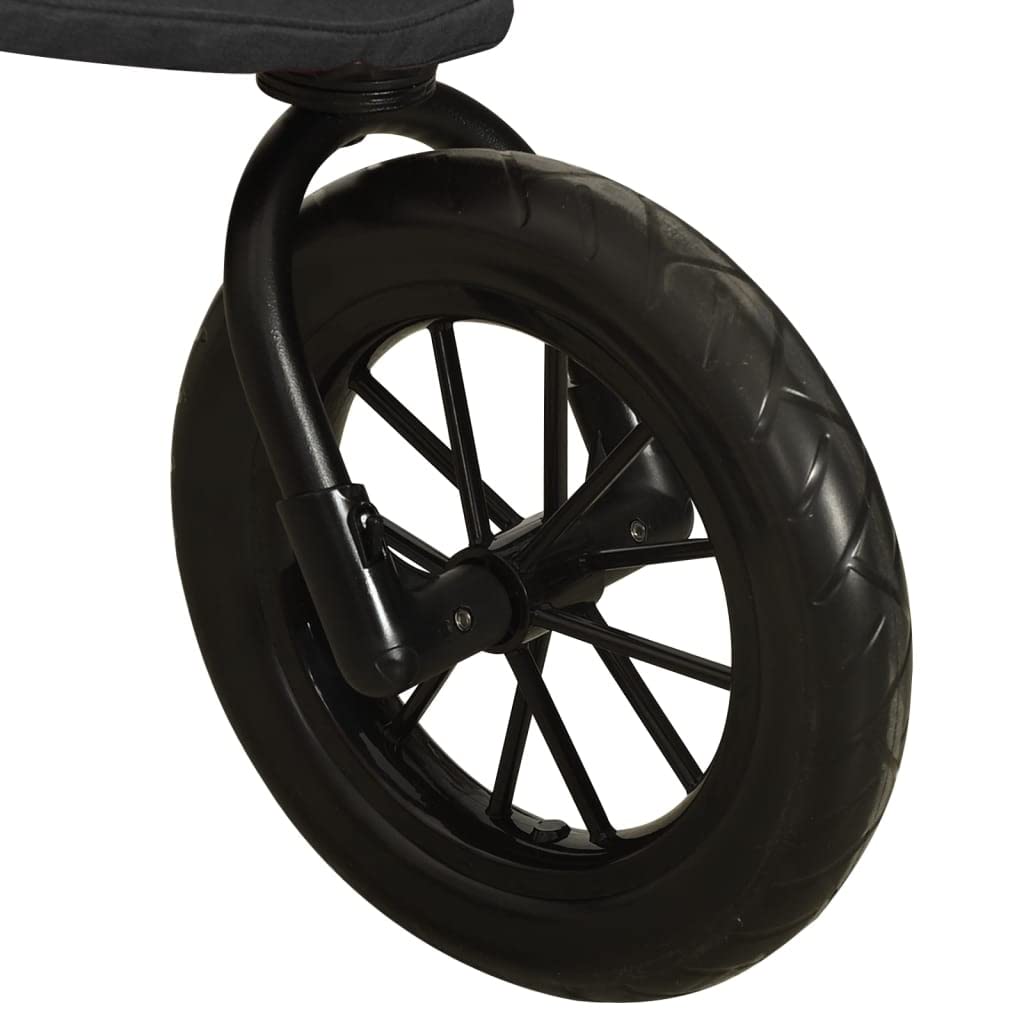 vidaXL Baby Kinderwagen Buggy Anthrazit Einhand-Klapp Stahl