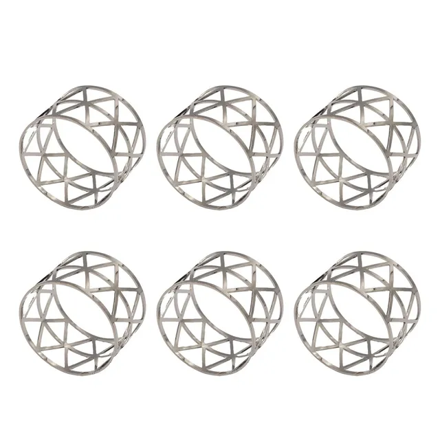 Intirilife Serviettenringe Silber Edelstahl 6er Set Dreieck