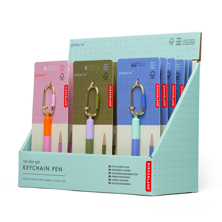 Kikkerland Inkerie Keychain Pen Kugelschreiber Karabiner