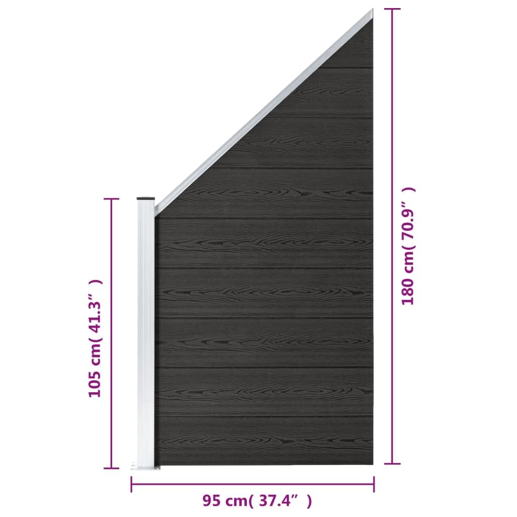 vidaXL Heim & Garten Zaunelement WPC Grau Sichtschutz