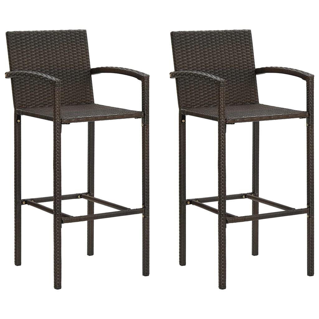 vidaXL Heim & Garten 3-tlg. Gartenbar-Set Rattan Braun