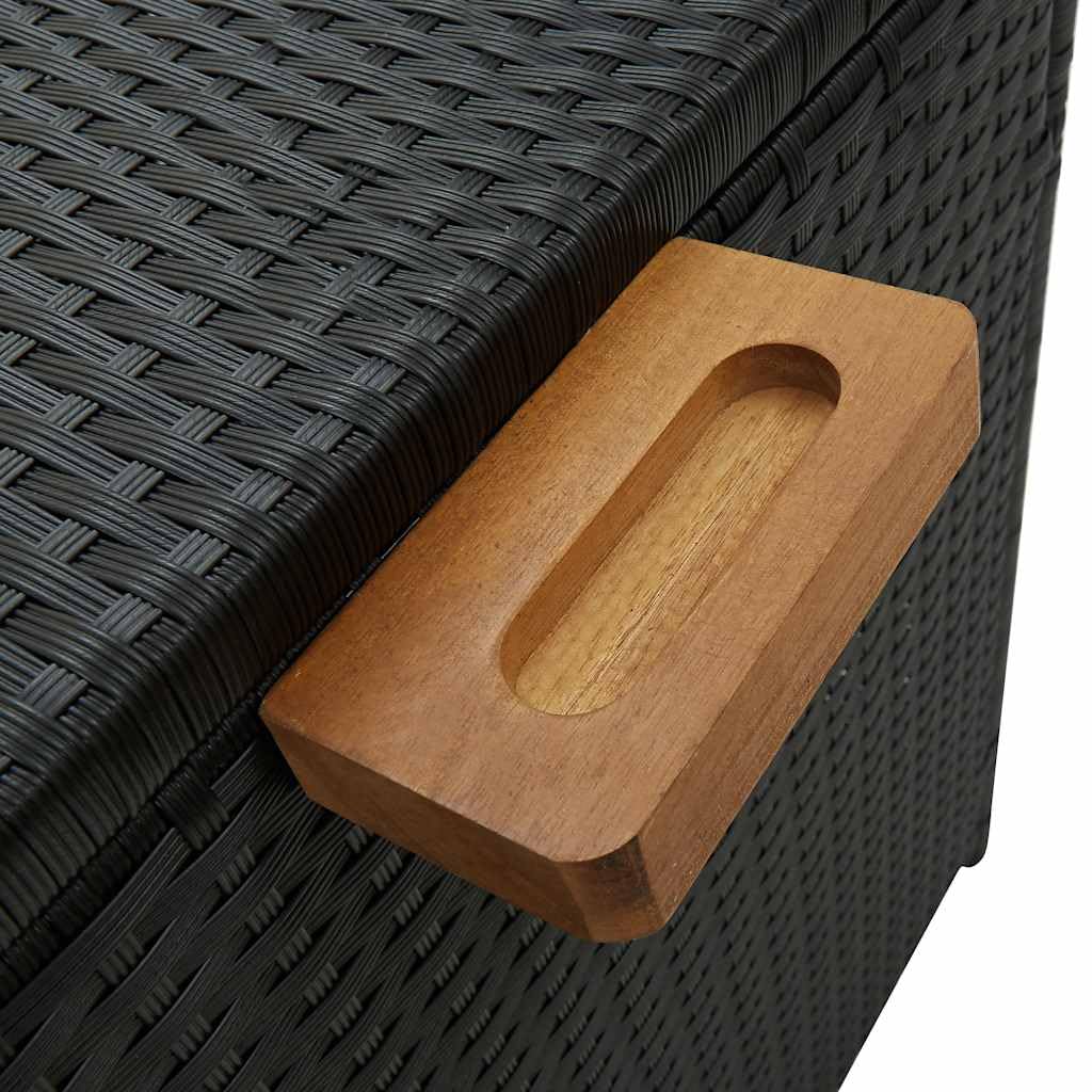 vidaXL Auflagenbox Poly Rattan Schwarz 120x65x61 Kissenbox
