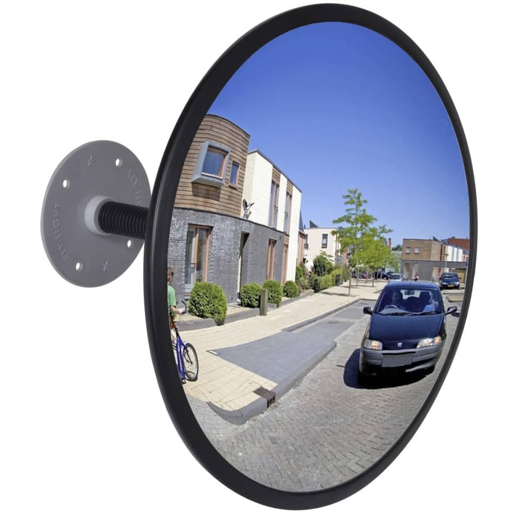 vidaXL Verkehrsspiegel 30 cm Indoor Konvex Acryl Schwarz