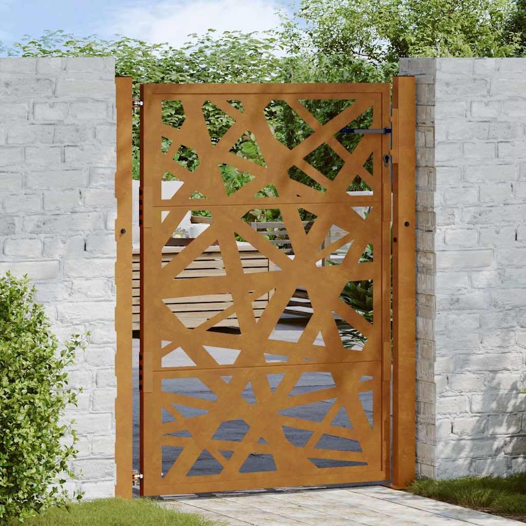 vidaXL Heim & Garten Gartentor 100x125 cm Braun Cortenstahl