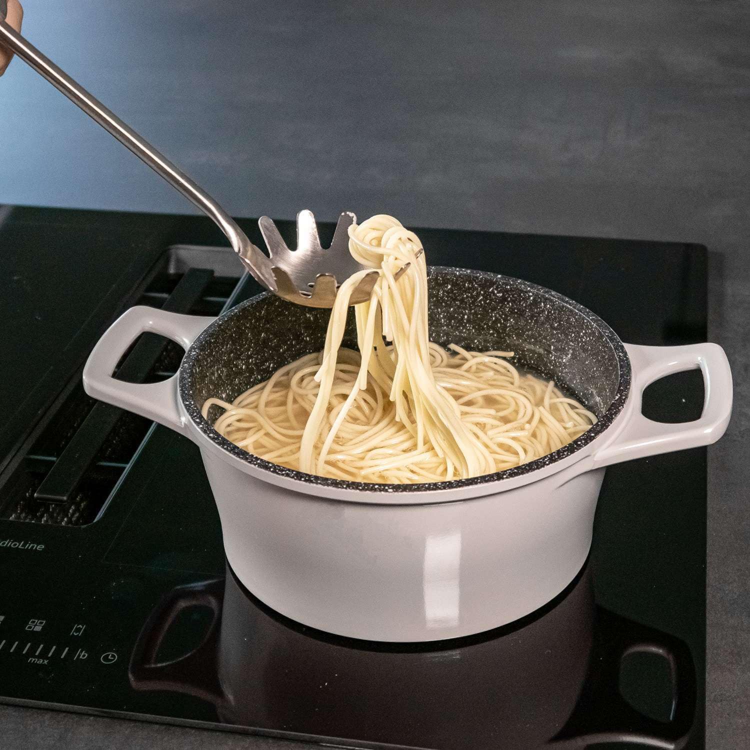 Intirilife Spaghettilöffel Set Edelstahl 2er Nudelzange