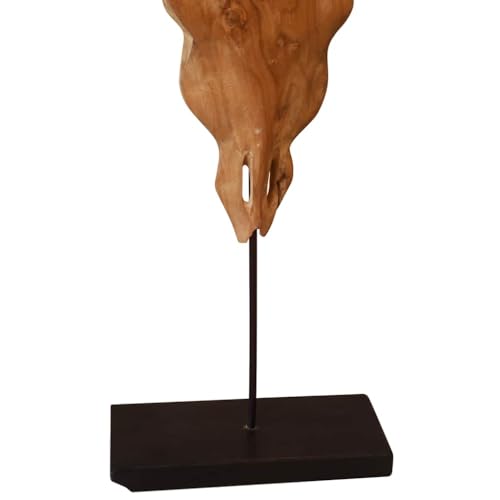 vidaXL Stierkopf-Skulptur Teak 66x15x88 cm handgefertigt