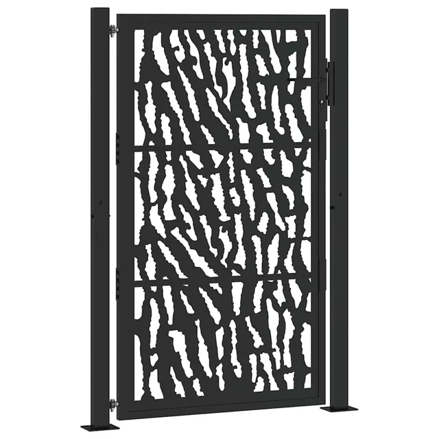 vidaXL Heim & Garten Gartentor Stahl Schwarz 100x150 cm Trace