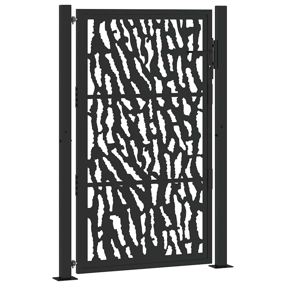 vidaXL Heim & Garten Gartentor Stahl Schwarz 100x150 cm Trace