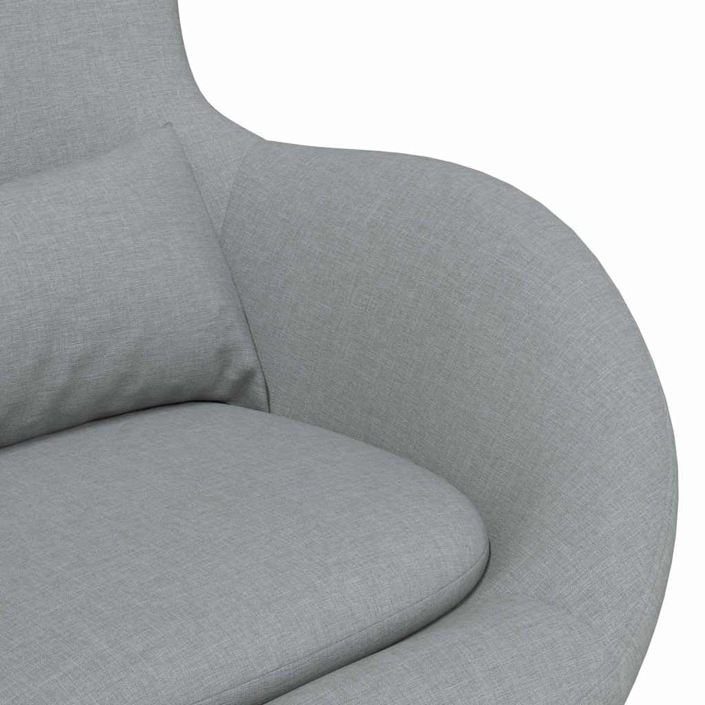 vidaXL Eiersessel Hellgrau 63x73x90 Dreh-Sessel Stoff