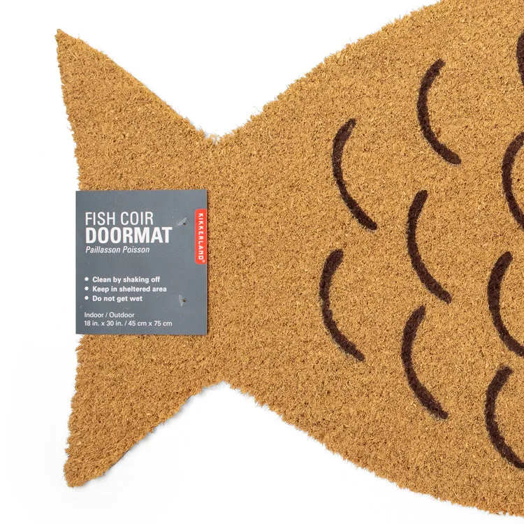 Kikkerland Fish Fußmatte Kokos Fischmotiv rutschfest