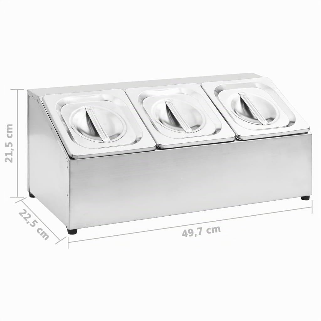 vidaXL Gastronorm-Ständer GN 1/6 Edelstahl 49,7cm 3er