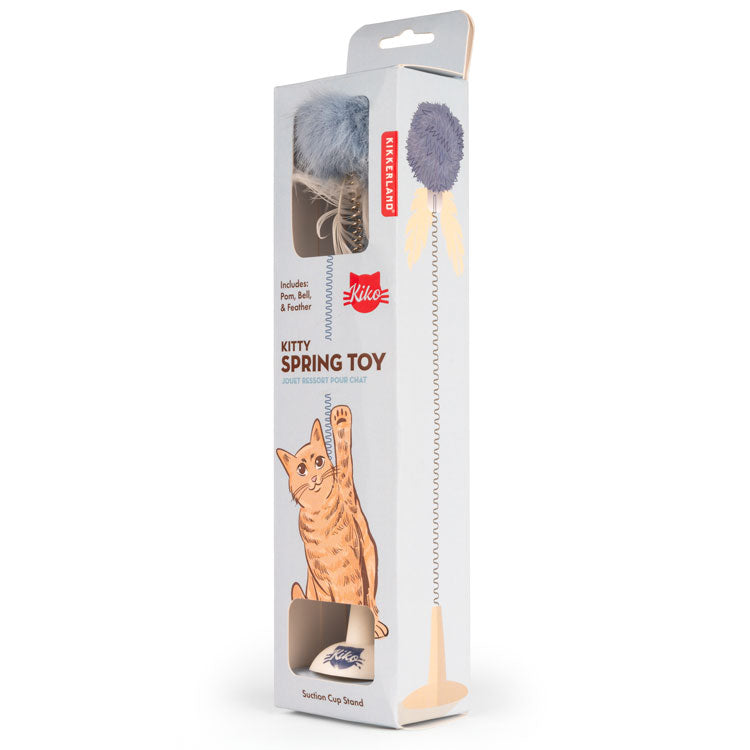 Kikkerland Home Kitty Katzenspielzeug Feder Saugnapf Glocke