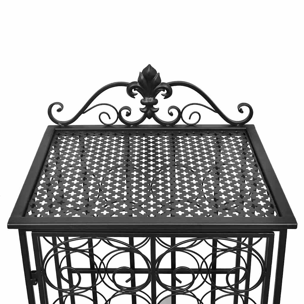 vidaXL Flaschenregal Metall für 28 Flaschen Schwarz