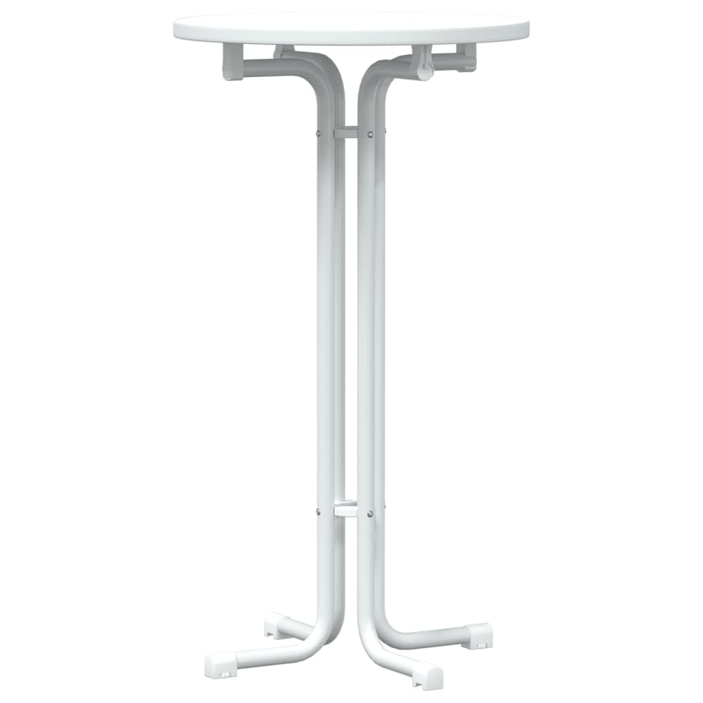 vidaXL Möbel Bartisch Weiß Ø60x110 cm klappbar Stahl
