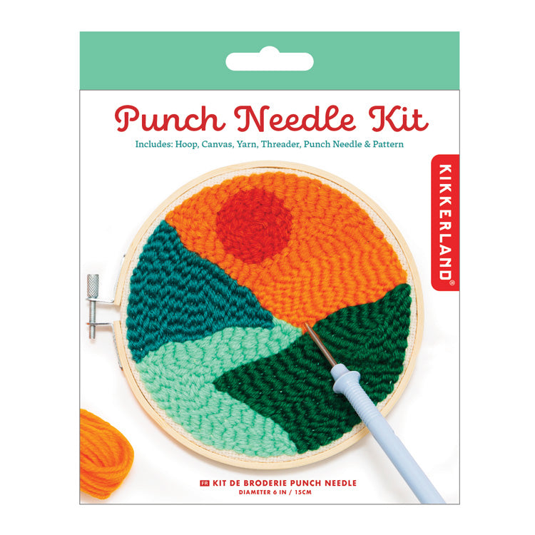 Kikkerland Crafters Landscape Punch Needle Kit Stickset Landschaft