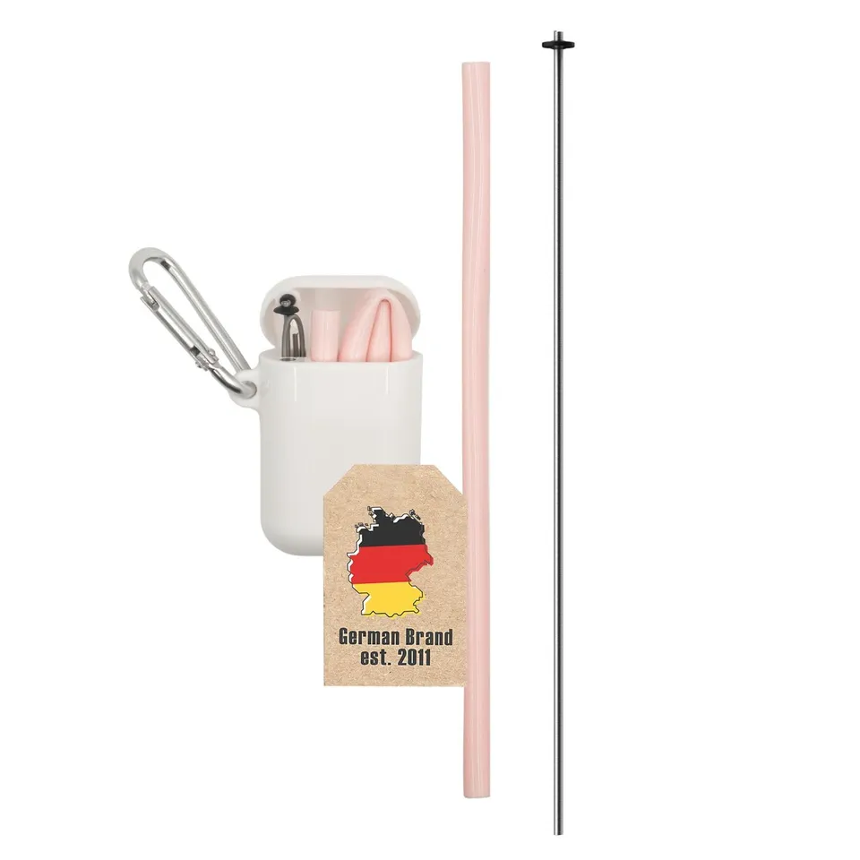 Intirilife Silikon-Strohhalm faltbar 25 cm Trinkhalm mit Box BPA-frei