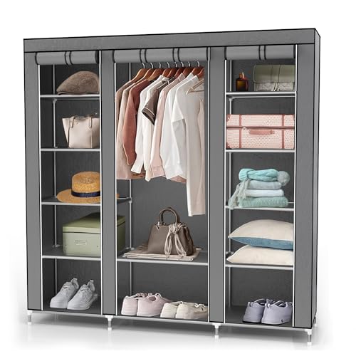 Intirilife Faltschrank 150x175x45 asch grau Reissverschluss