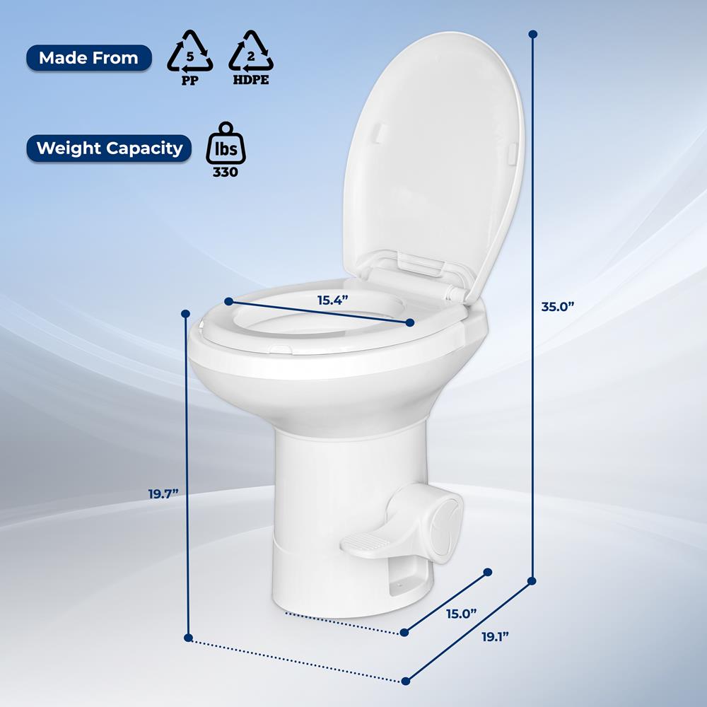 Serenelife Camping Outdoor Toilette Weiß HDPE Fußpedal Leise
