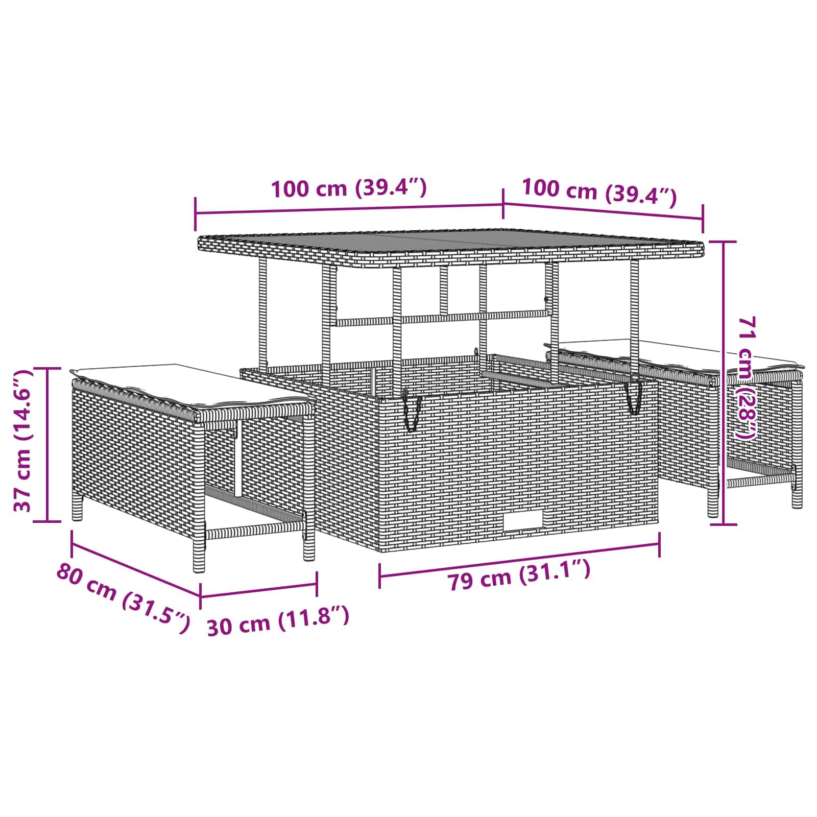 vidaXL Heim & Garten Gartensofa-Set 8-tlg Schwarz Poly-Rattan